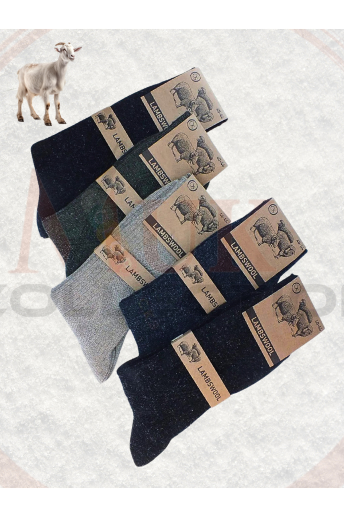 5 Çift Kışlık Termal Etkili Koyun Yünlü Kadın Çorap