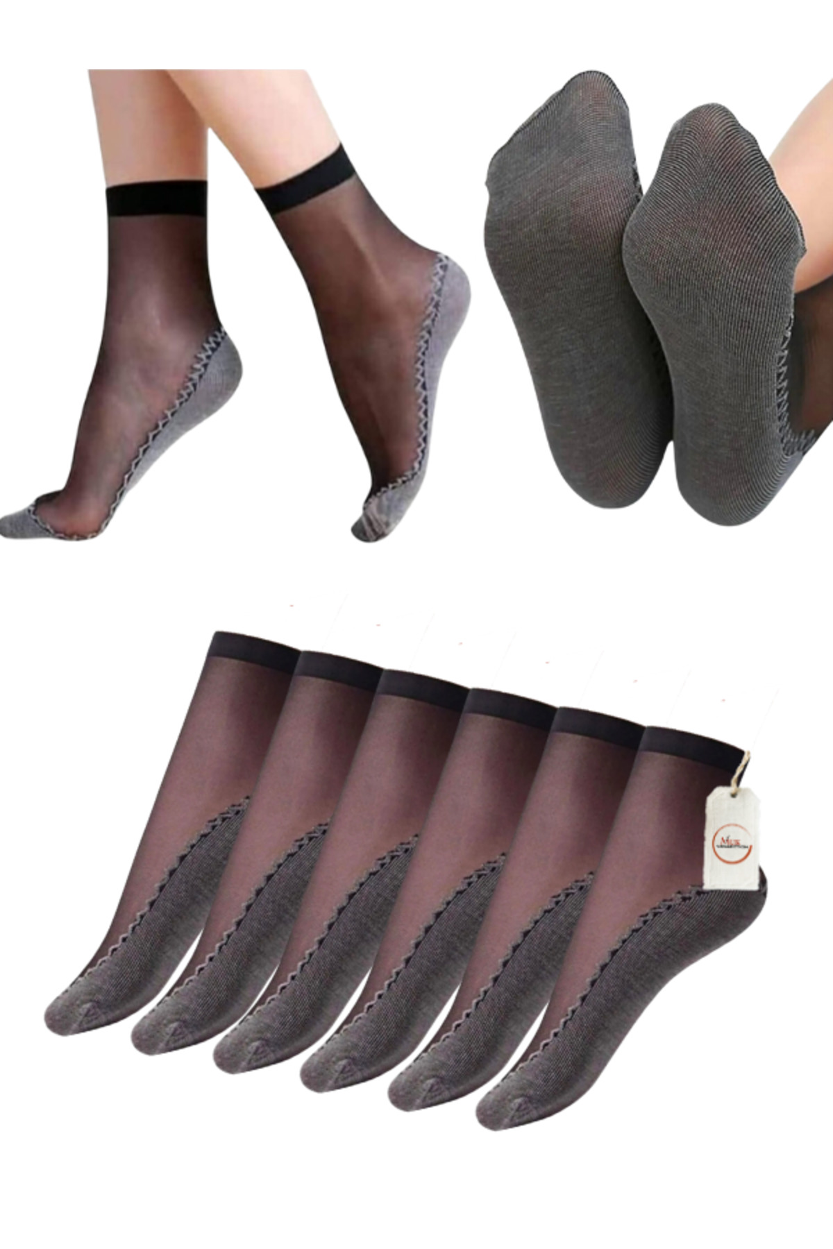 6 Çift Extra Pamuk Tabanlı Kadın İnce Çorap