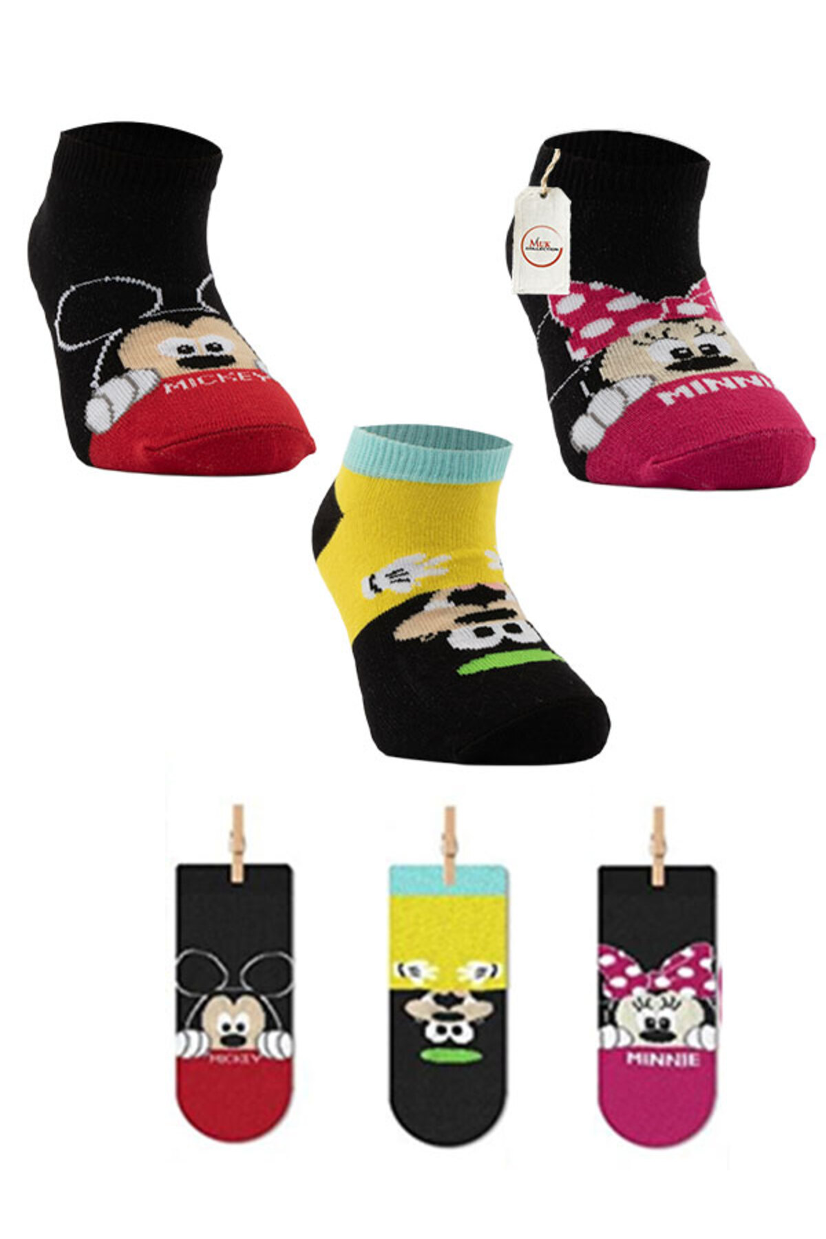 Canlı Renkli Çocuk 3'lü Çorap Seti