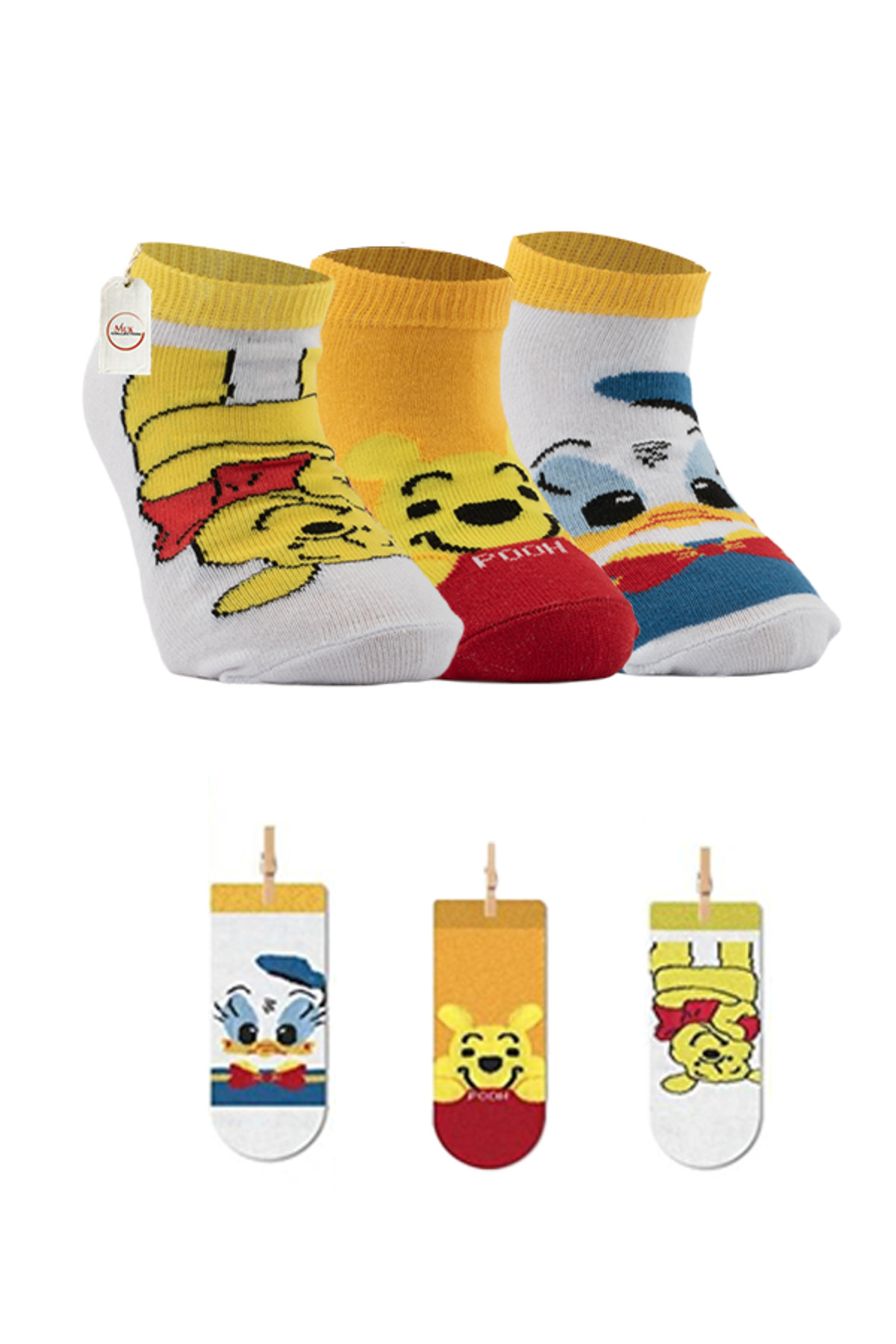 Canlı Renkli Çocuk 3'lü Çorap Seti