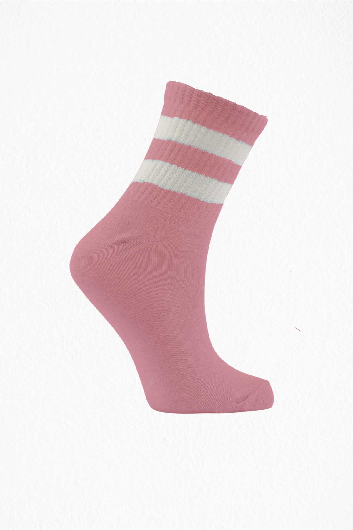 Pembe Çizgili Soket Tenis Çorap