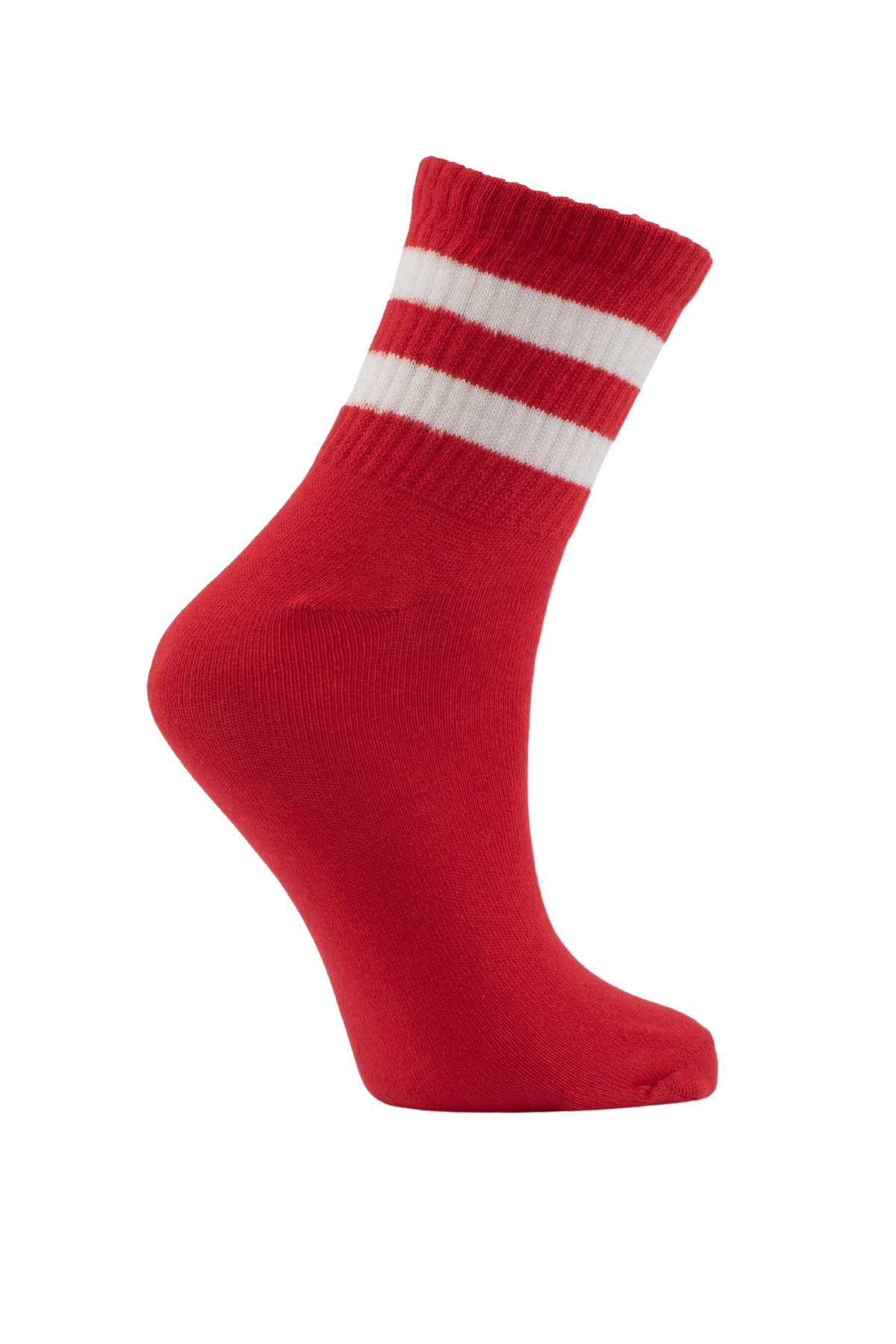 Kırmızı Çizgili Soket Tenis Çorap