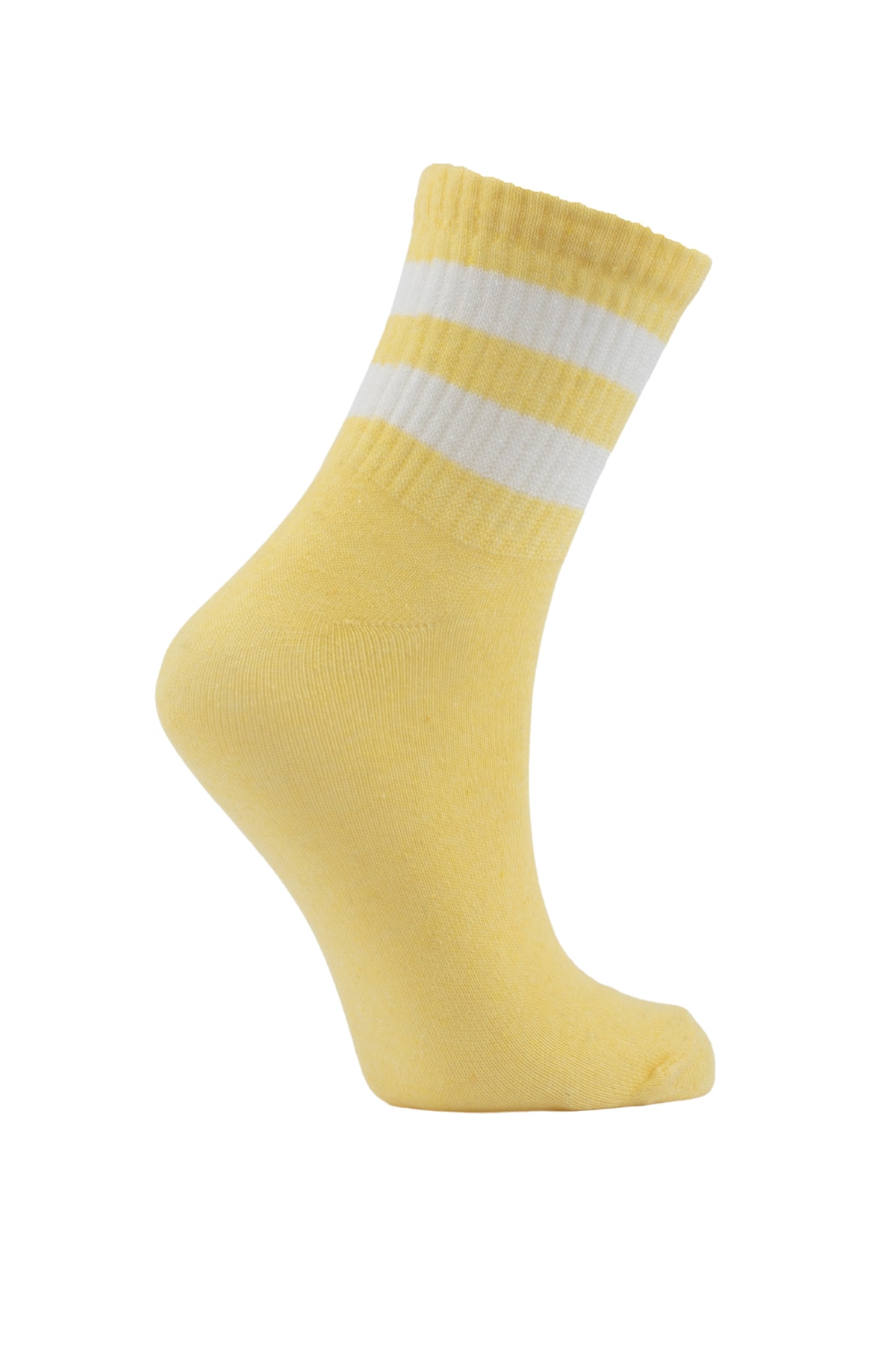 Sarı Çizgili Soket Tenis Çorap