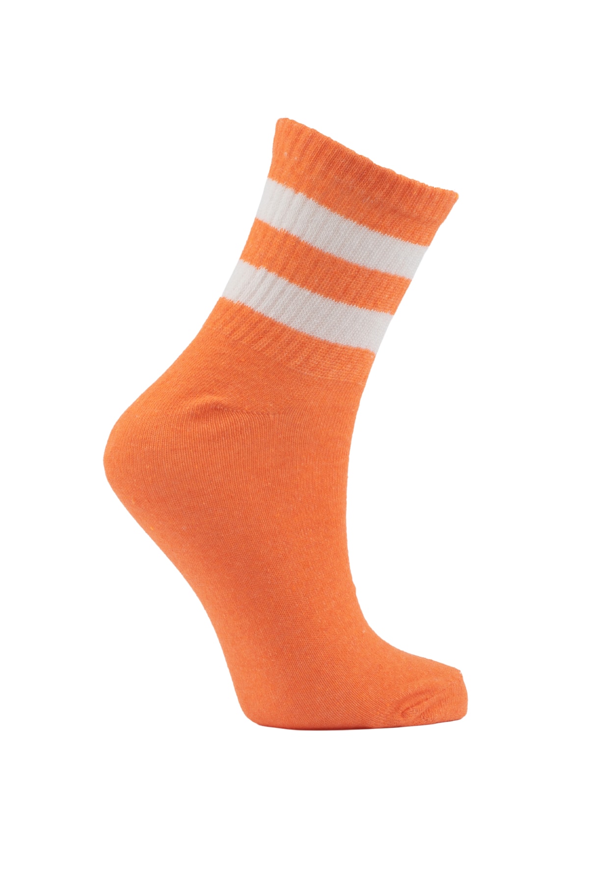 Turuncu Çizgili Soket Tenis Çorap