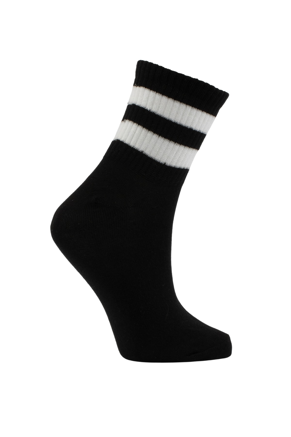 Siyah Çizgili Soket Tenis Çorap