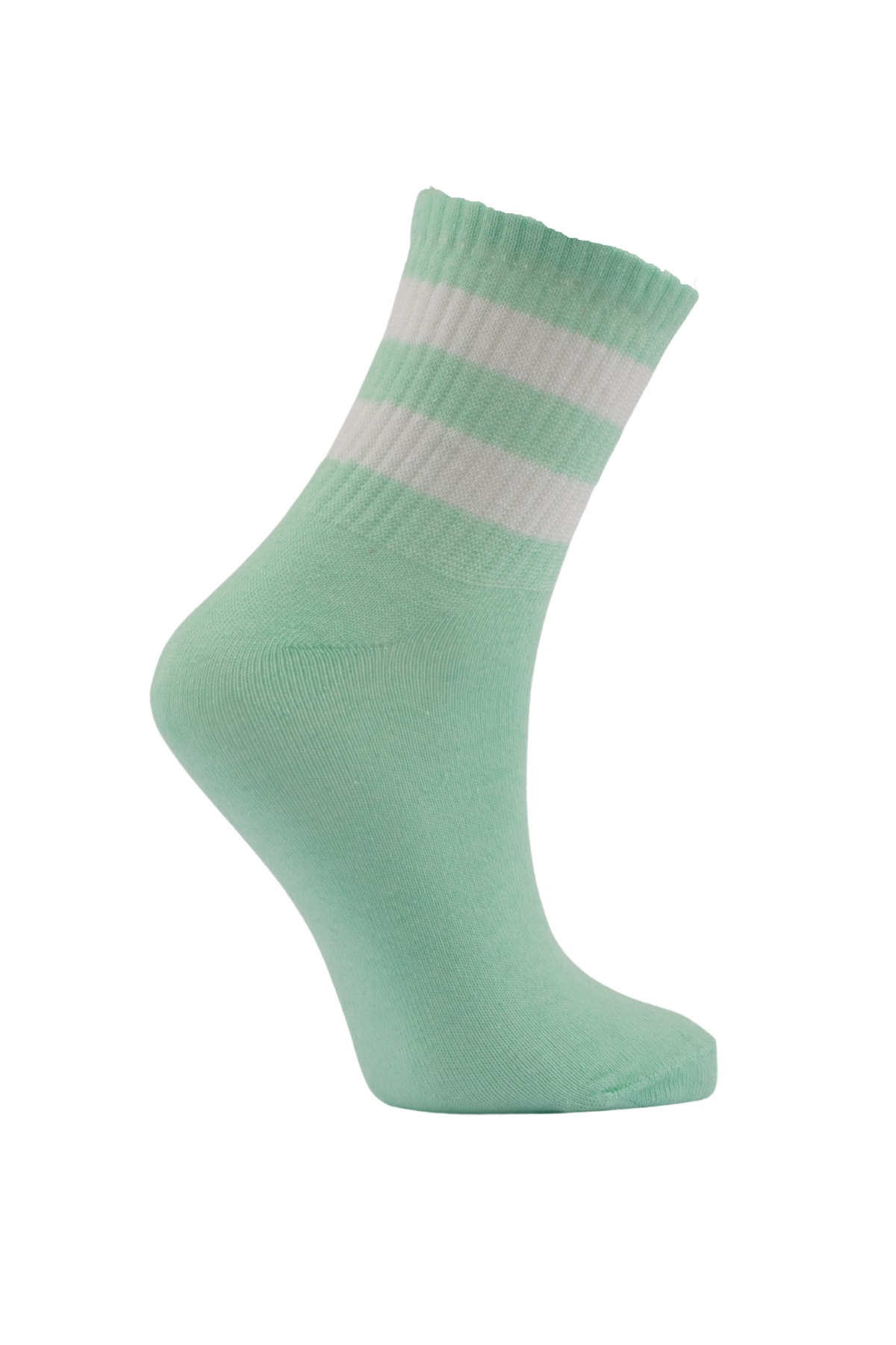 Turkuaz Çizgili Soket Tenis Çorap