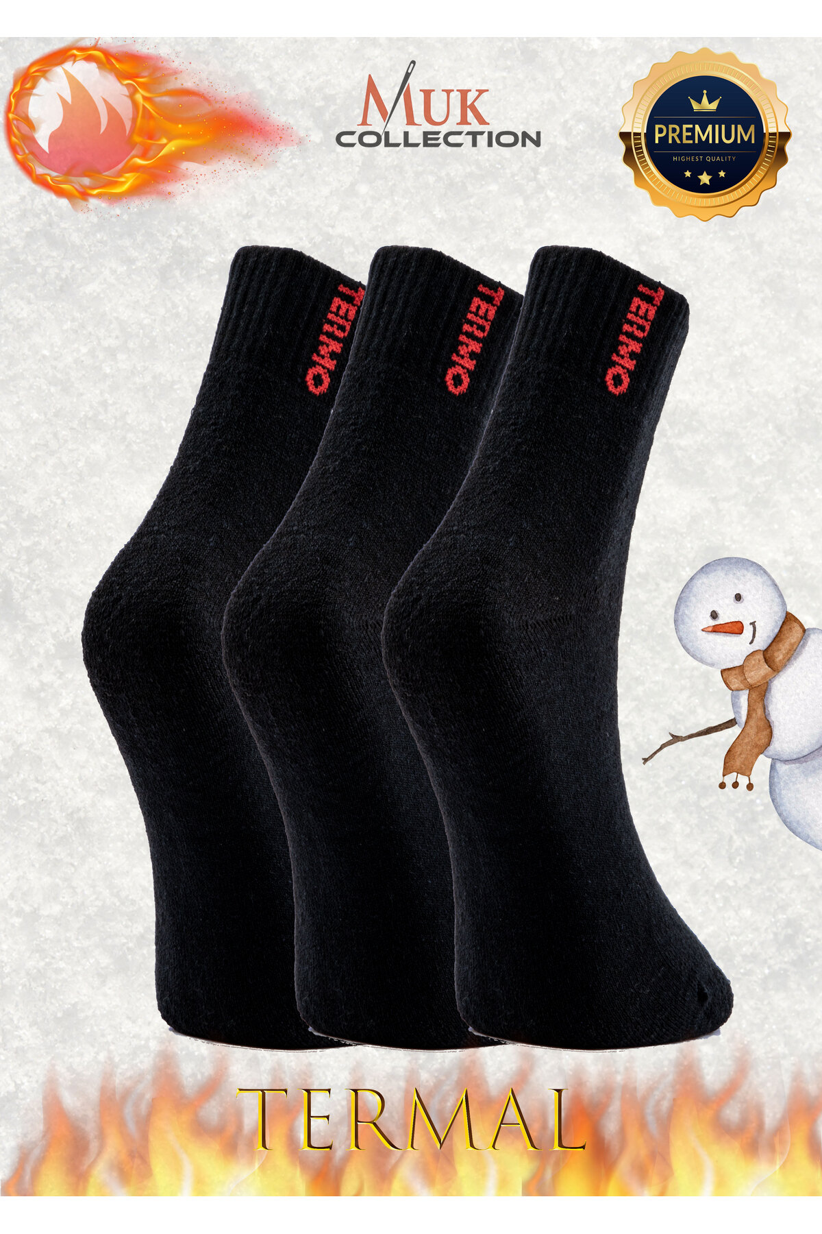 Kısa Konç Termal Çorap Seti-3 Çift